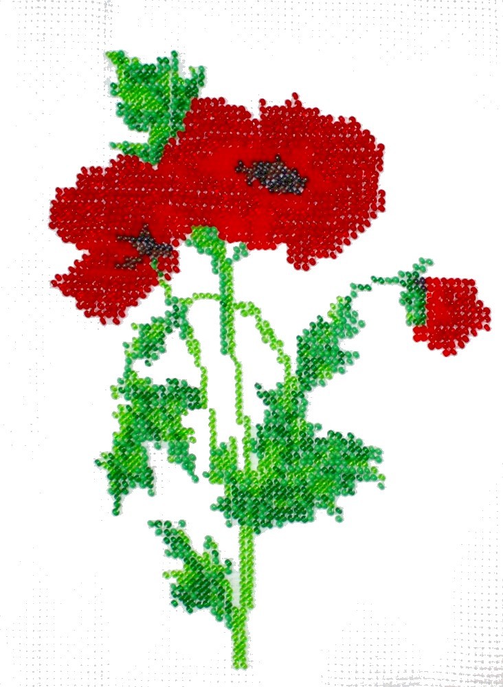 Borduurpakket Klaproos 15x21cm