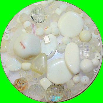 Tsjechische glasmix wit  50 gram