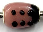 Pandorastyle kraal rose lieveheersbeestje p.st