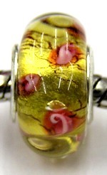 Pandorastyle kra. geel roos inside p.stuk