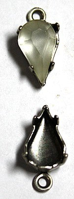 Hangkastje met steen 13x8mm mat kristal p.st