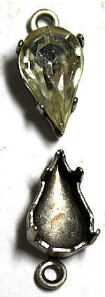 Hangkastje met steen 13x8mm kristal p.st
