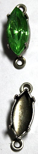 Tussenkastje met steen 15x8mm licht peridoot