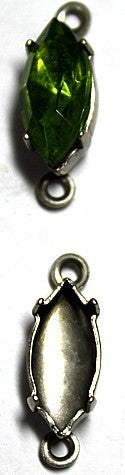 Tussenkastje met steen 15x8mm olijfgroen p.s
