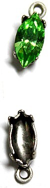 Hangkastje met steen 10x5mm peridoot p.st