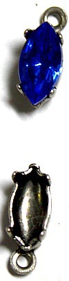 Hangkastje met steen 10x5mm capriblauw p.st