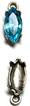 Hangkastje met steen 10x5mm turkoois p.st