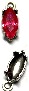 Hangkastje met steen 10x5mm felrose p.st