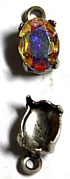 Hangkastje met steen 8x6mm kristal AB p.st