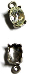 Hangkastje met steen 8x6mm kristal p.st