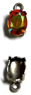 Hangkastje met steen 8x6mm topaas AB p.st