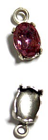 Hangkastje met steen 8x6mm klicht amethyst p