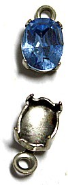 Hangkastje met steen 8x6mm licht saffier p.s