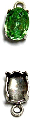 Hangkastje met steen 8x6mm peridoot p.st