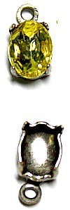 Hangkastje met steen 8x6mm citrien p.st