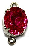 Tussenkastje met steen 12x10mm fuchsia p.st