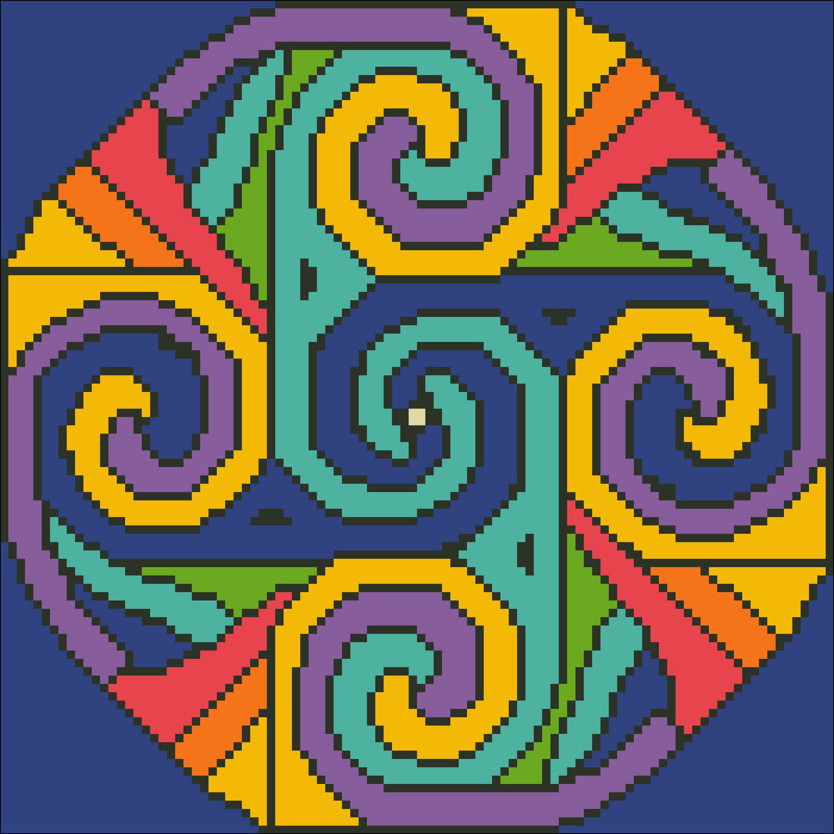 Borduurpakket Spirals (1) 22x22cm.