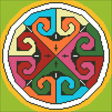 Borduurpakket Spirals (5) 22x22cm.