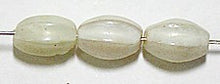 Vintage glaskraal 10x6mm gebroken wit 10 stuks