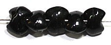 Vintage diabolo glaskraal 4x8mm zwart 25st.
