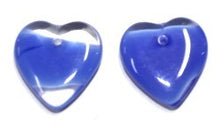 Vintage hart 4x15mmtransp. met blauw 5 st