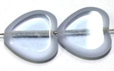 Vintage kr.15mm hart met matte rand melkblauw 5st