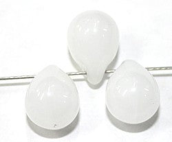 Vintage druppelkraal 4x15mm melkwit 10st.