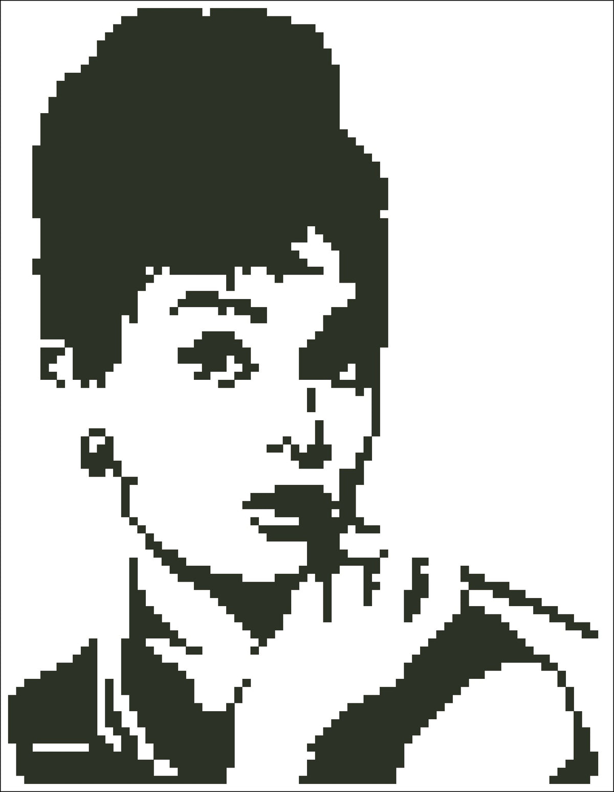 Borduurpakket silhouet Audrey Hepburn 17x22cm.