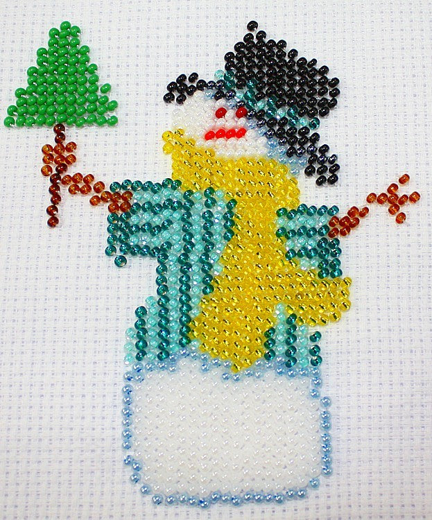 Borduurpakket sneeuwpop 10x11cm