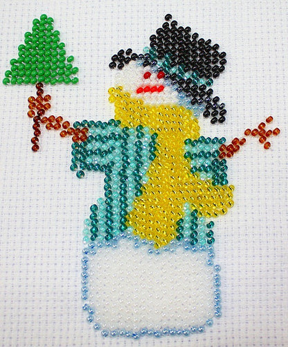 Borduurpakket sneeuwpop 10x11cm