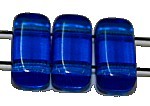 Two hole glaskraal 4x8mm capri blue 25st.