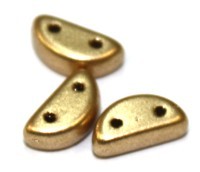 2-gat 8mm halve maan kralen goudkl. 50st.
