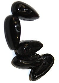 2-gat druppel 4x11mm opaque black 25st.
