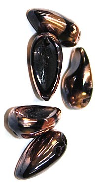 2-gat druppel 4x11mm black/red copper25st.
