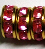 Rondel goudkl. 8mm rose 10st.