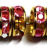 Rondel goudkl. 8mm rose 10st.