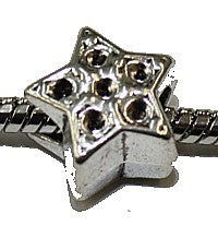 Metalen kraal 13mm gat 5mm ster