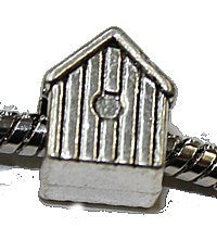 Metalen kraal 13mm gat 5mm vogelhuisje