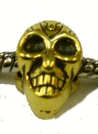 Metalen kraal goudkl. gat 5mm skul