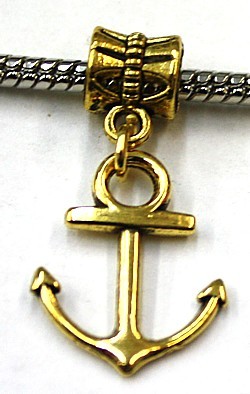 Metalen kraal gat 5mm goudkl. hang met anker