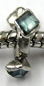 Pandorastylekraal gerhodineerd 3 bl.strass. p.st