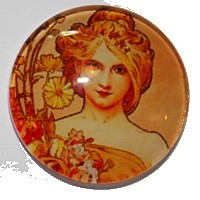 Camee 20mm art nouveau dames portret