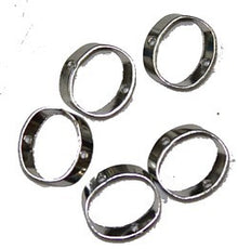 Metalen open ring met rijggat12x13mm 5st.