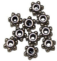 Mini metalen kralen mini tandrad 10st.