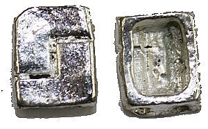 Metalen 2-gatskraal 15x12mm zilverkl. 10st.
