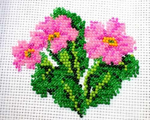 Borduurpakket primula rose 8x10cm