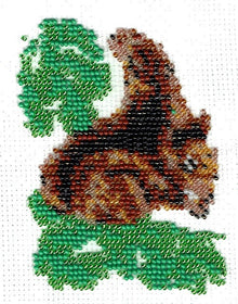 Borduurpakket donkere eekhoorn 10x13cm