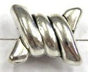 Metallook gedraaide kraal ca 15mm 4st.