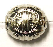 Metallookkraal 18x22mm zilverkl. 3st.