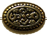 Metallookkr. 25mm platte ovaal oudgoud 2st.
